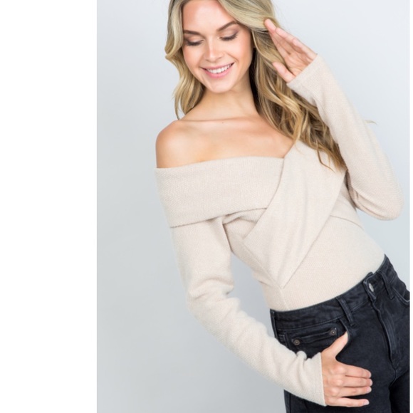 Knit Cross Over Top - Picture 2 of 9